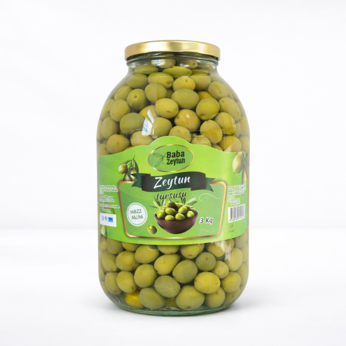 Green Pickled Olives - 3 kg